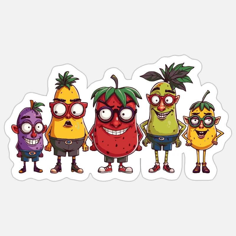 Obst - Sticker Größe S (10 x 10 cm) - Mattweiß