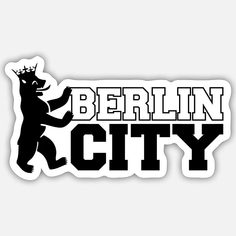 berlin_city_1 - Sticker taille S (10 x 10 cm) - blanc mat