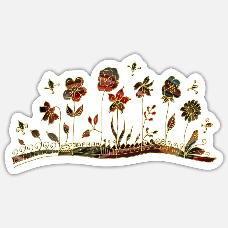 Fleur - Sticker taille S (10 x 10 cm) - blanc mat