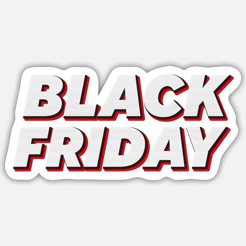 Bold Black Friday Text Sticker size S (10 x 10 cm)