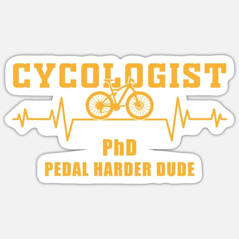 Mountainbiker MTB Fun - Sticker Größe S (10 x 10 cm) - Mattweiß