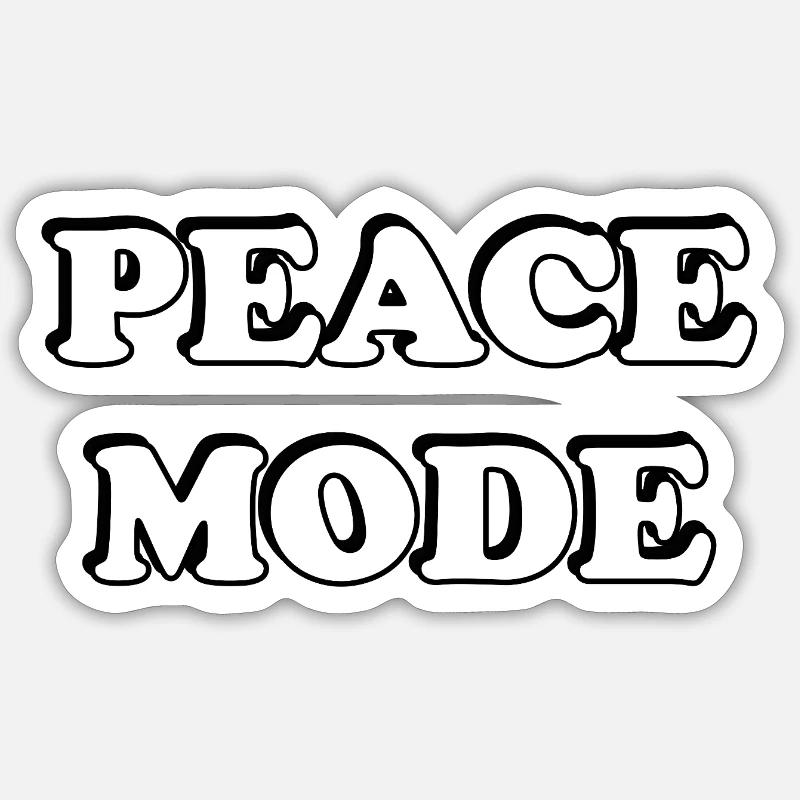 Peace Mode Bold Typography Tee - Sticker size S (10 x 10 cm) - white matte