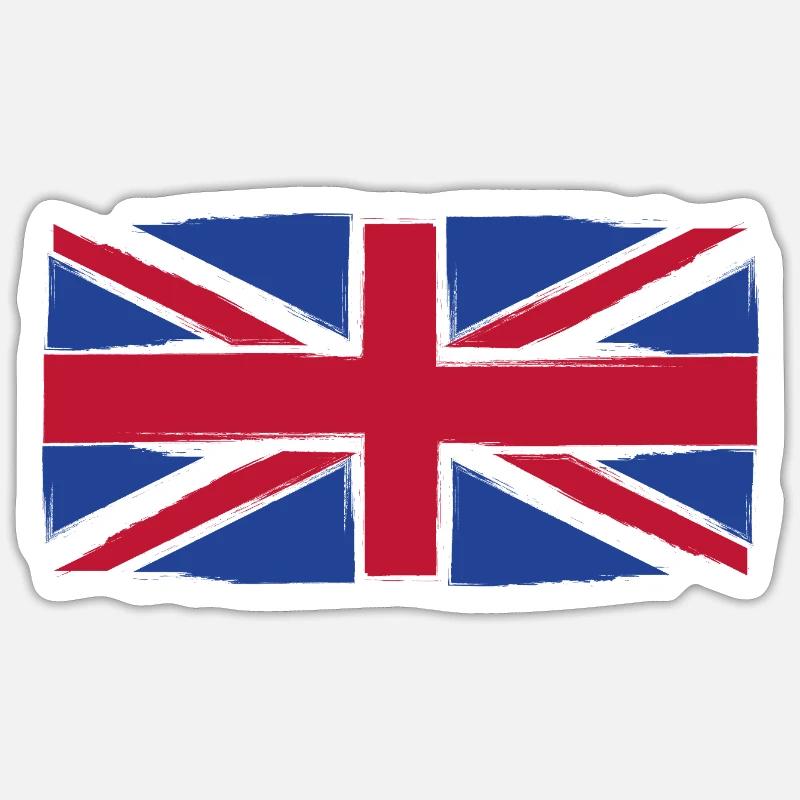 Art du drapeau Grunge Union Jack - Sticker taille S (10 x 10 cm) - blanc mat