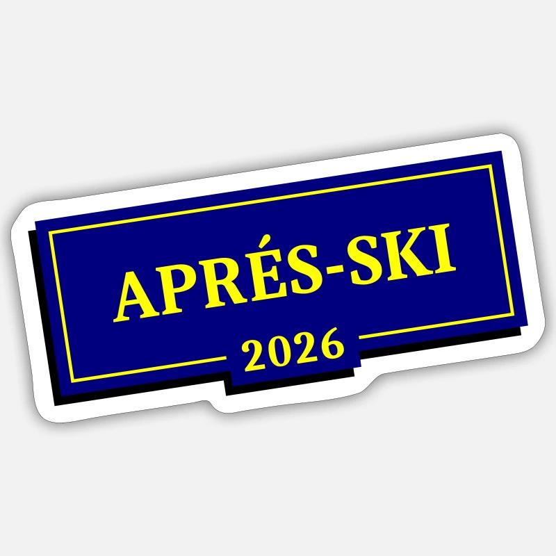 Apres Ski 2026 - Sticker Größe S (10 x 10 cm) - Mattweiß