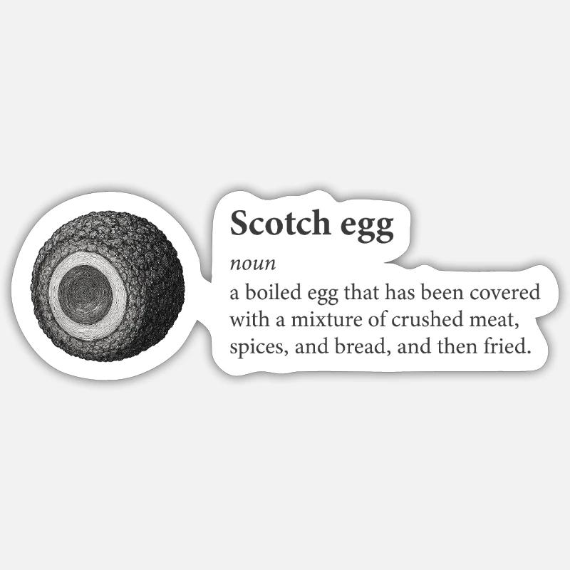 Scotch Egg Dictionary Art Tee Sticker size S (10 x 10 cm)