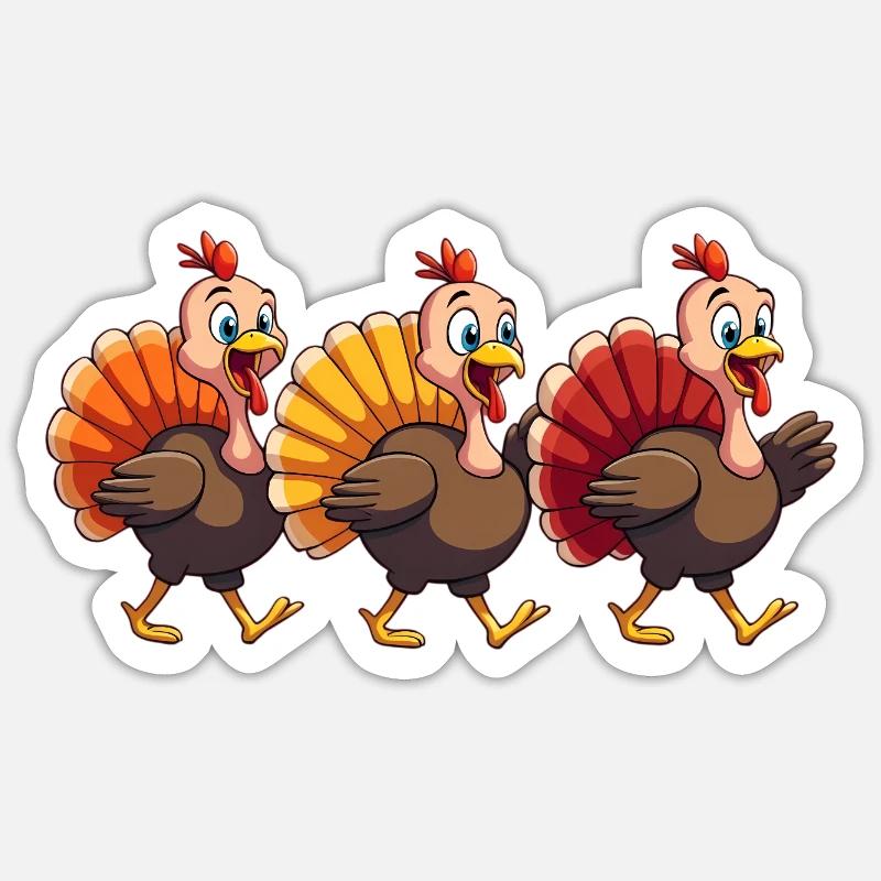 Bébé dinde de Thanksgiving - Sticker taille S (10 x 10 cm) - blanc mat