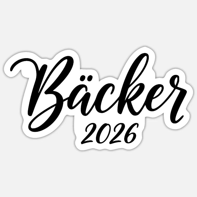 Bäcker 2026 – Handwerksdesign - Sticker Größe S (10 x 10 cm) - Mattweiß