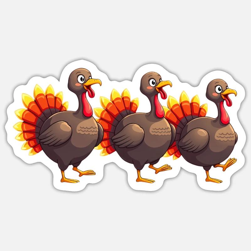 Bébé dinde de Thanksgiving Sticker taille S (10 x 10 cm)