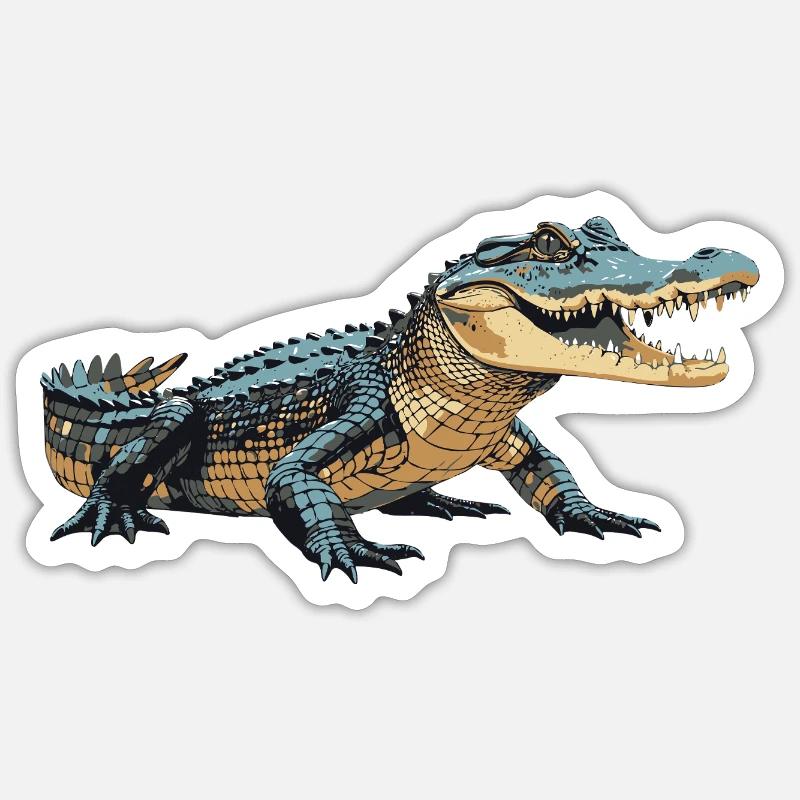 Kroko3 - Sticker taille S (10 x 10 cm) - blanc mat