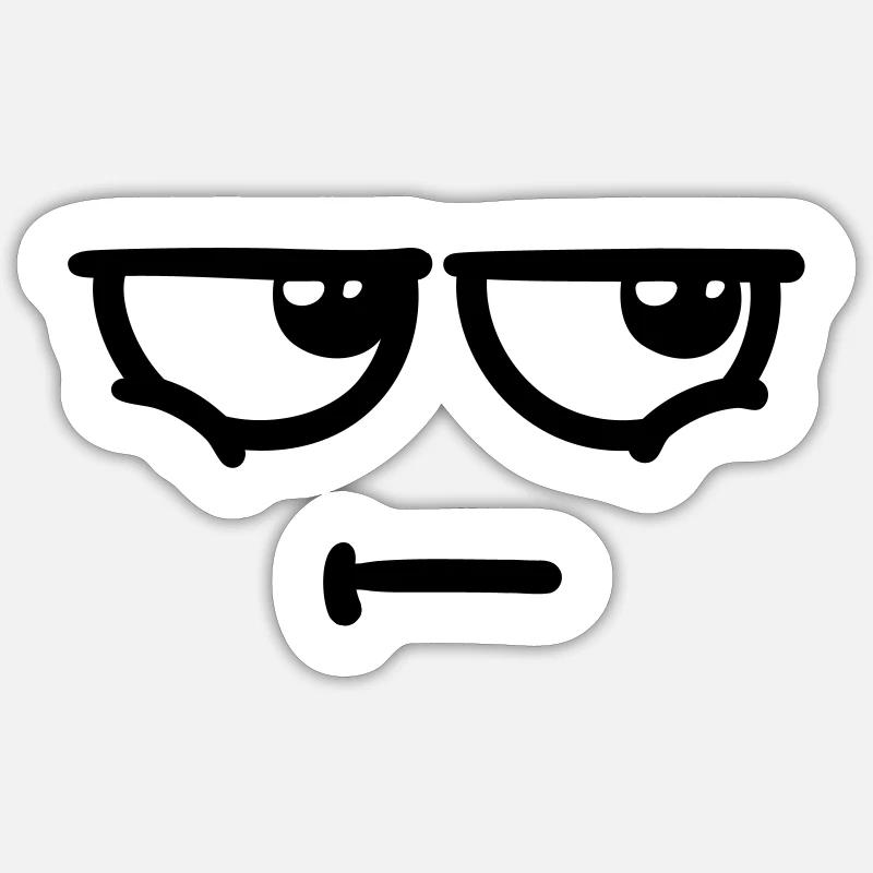 pas amusé - Sticker taille S (10 x 10 cm) - blanc mat