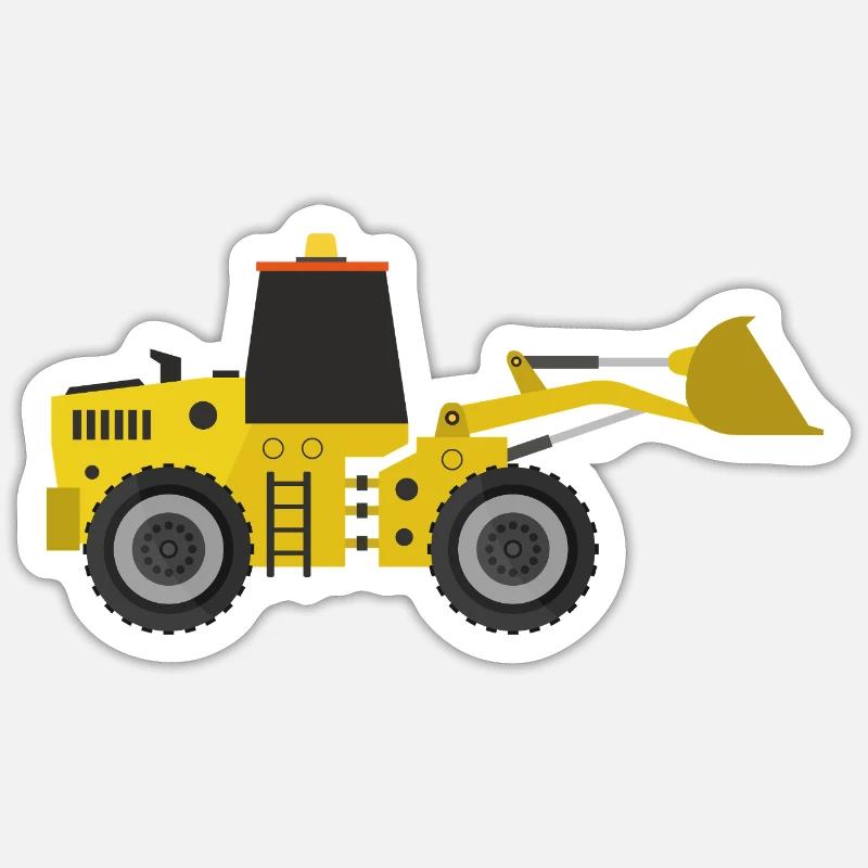 Excavator - Sticker size S (10 x 10 cm) - white matte