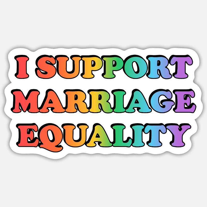 Support Marriage Equality Rainbow Colours - Sticker size S (10 x 10 cm) - white matte