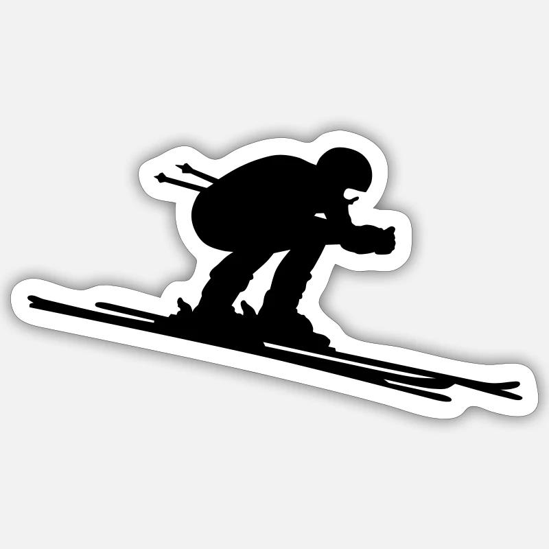 Ski - Sticker size S (10 x 10 cm) - white matte