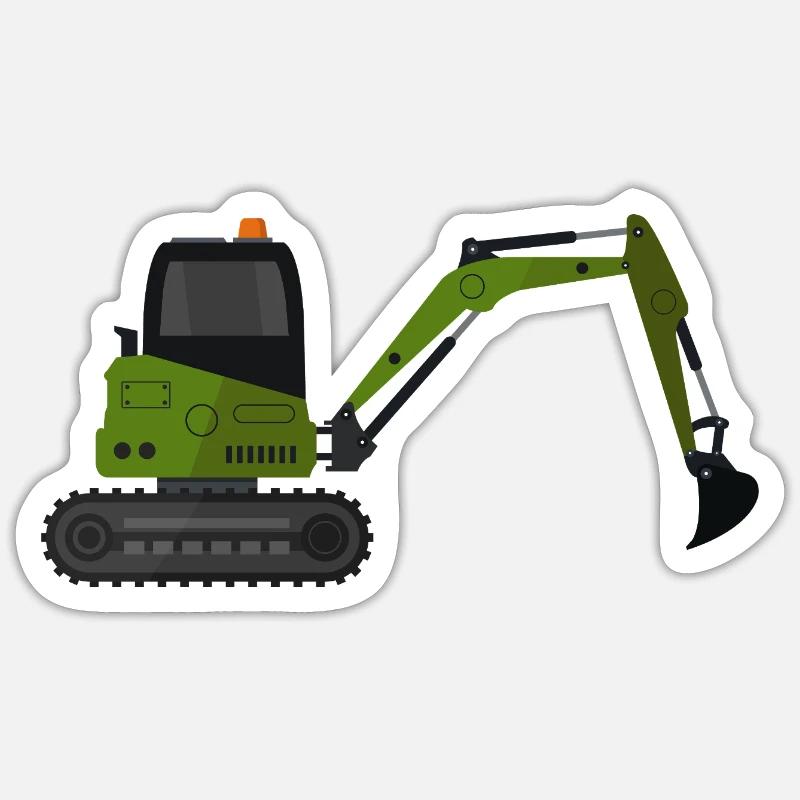 Bagger - Sticker Größe S (10 x 10 cm) - Mattweiß