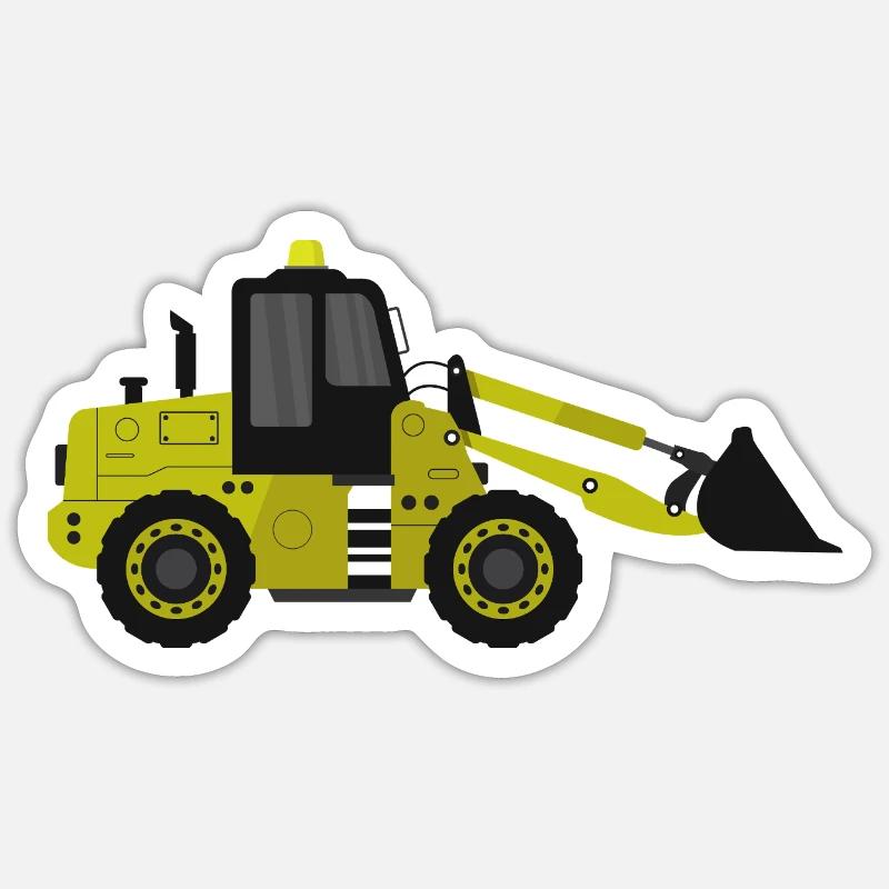 Bagger - Sticker Größe S (10 x 10 cm) - Mattweiß
