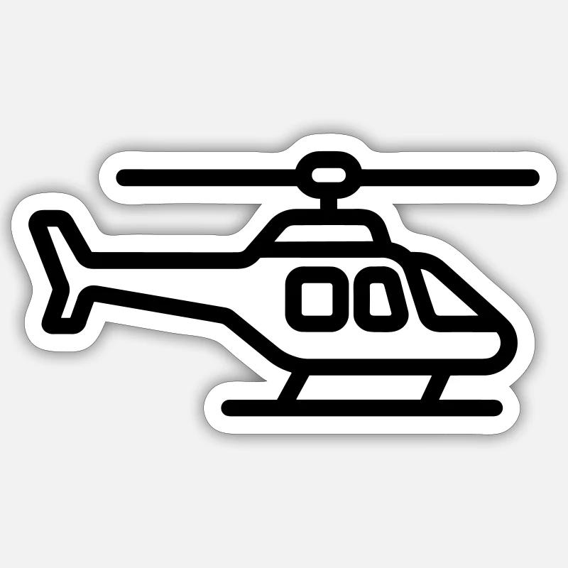 helicopter - Sticker size S (10 x 10 cm) - white matte
