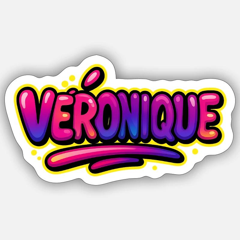 Graffiti Name Véronique printable on everything! - Sticker size S (10 x 10 cm) - white matte