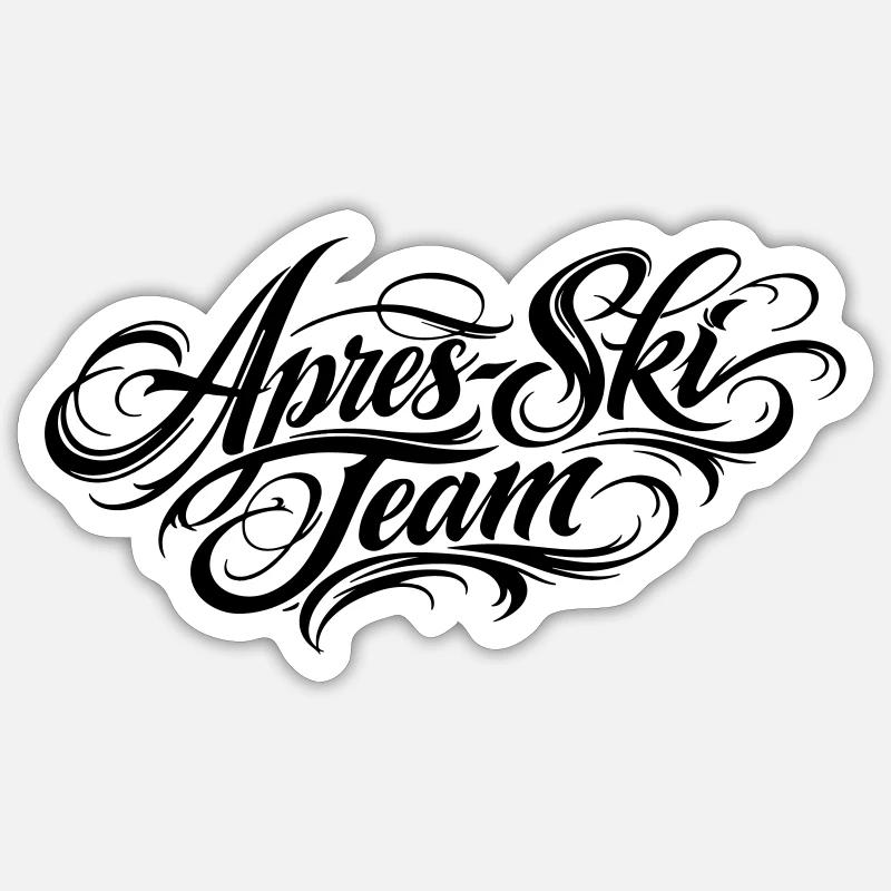 Après Ski Team lettering - Sticker size S (10 x 10 cm) - white matte