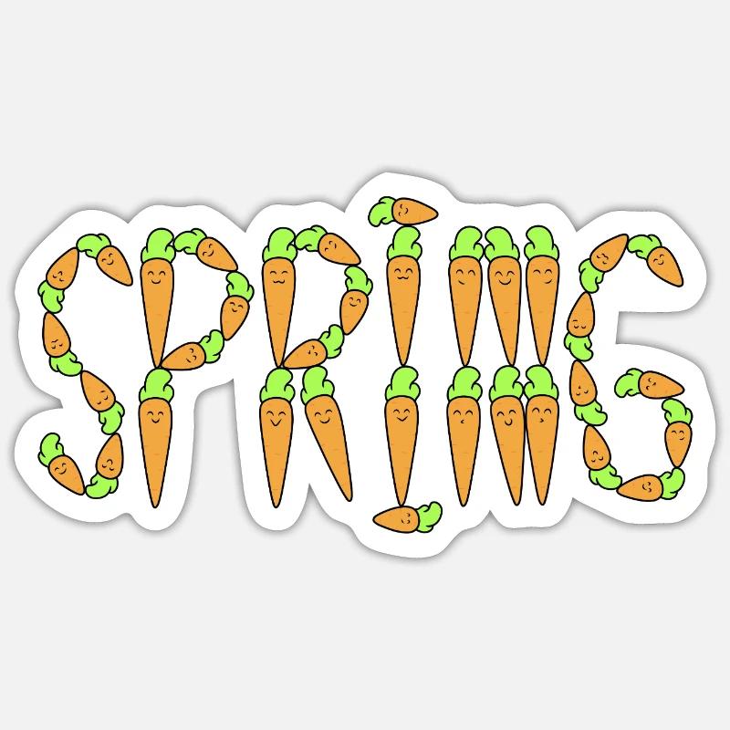 Carrot spring - Sticker size S (10 x 10 cm) - white matte