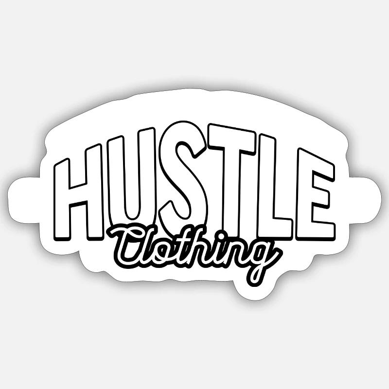 Logo Hustle Attitude Imprimé - Sticker taille S (10 x 10 cm) - blanc mat