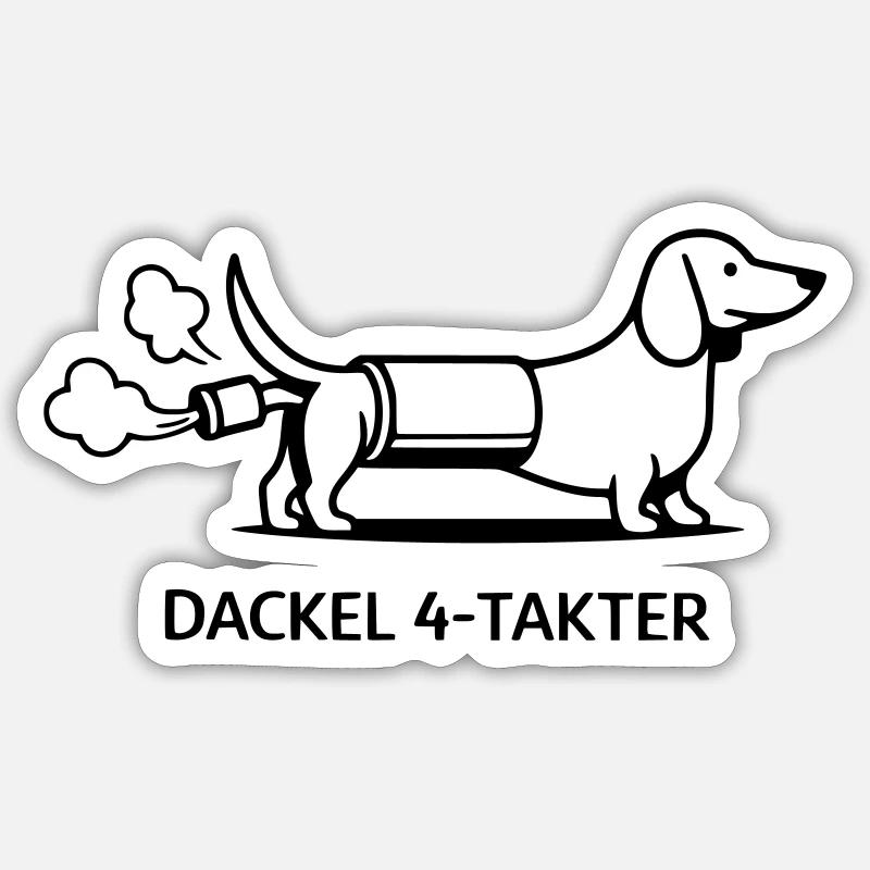 dackel viertakter gassi Sticker Größe S (10 x 10 cm)
