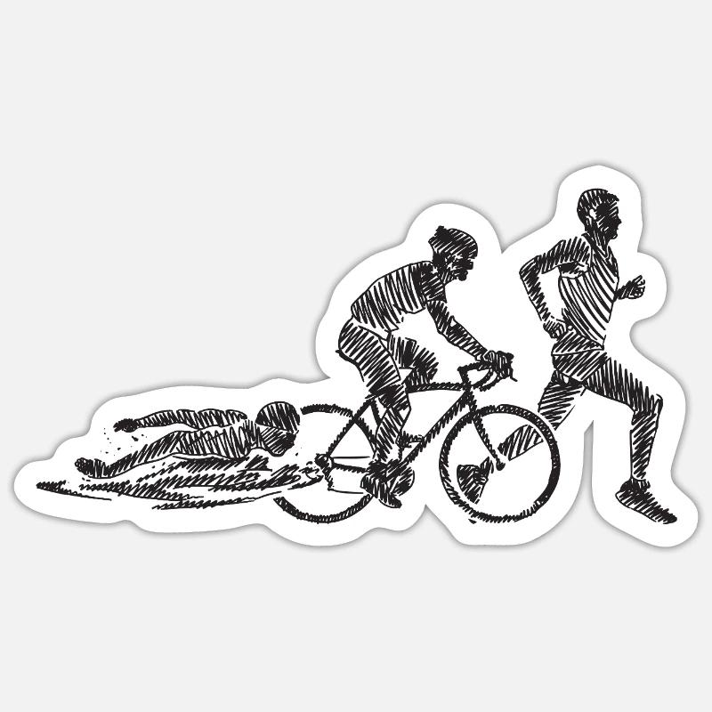 Radfahrender Zombie-Circuit - Sticker Größe S (10 x 10 cm) - Mattweiß