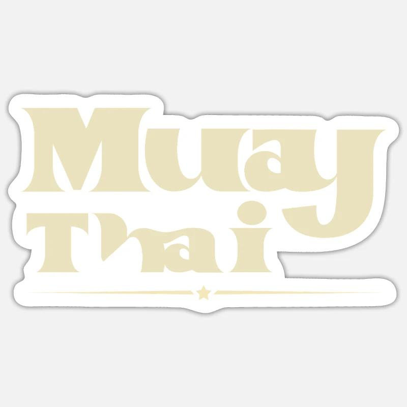 Muay Thai - Sticker Größe S (10 x 10 cm) - Mattweiß