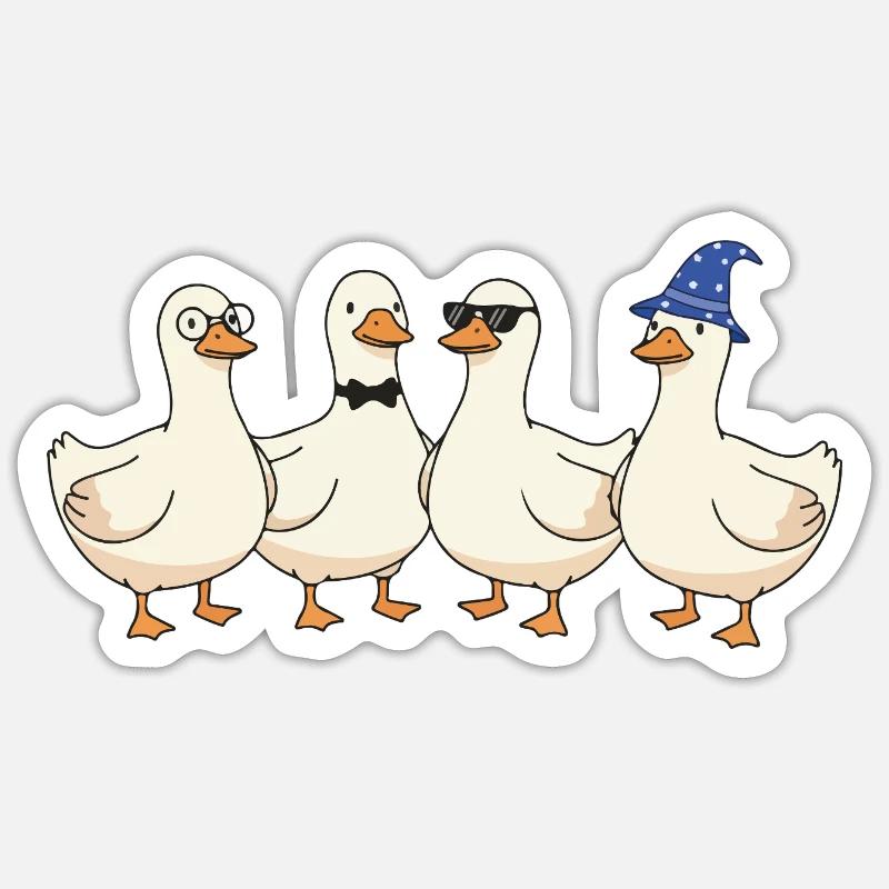 Quakquartett mit Stil - Sticker Größe S (10 x 10 cm) - Mattweiß