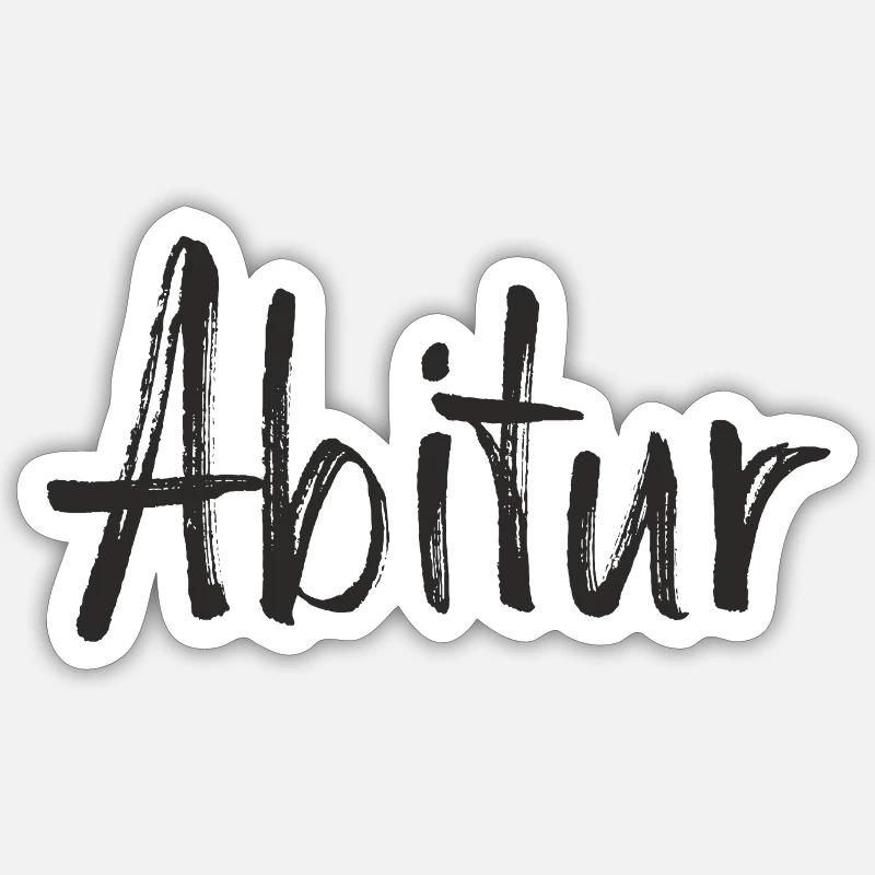 Abitur Textdesign - Sticker Größe S (10 x 10 cm) - Mattweiß