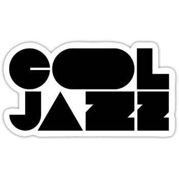 Logo jazz audacieux et cool - Sticker taille S (10 x 10 cm) - blanc mat - Devant