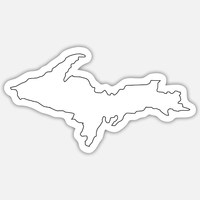 Michigan Obere Halbinsel - Sticker Größe S (10 x 10 cm) - Mattweiß