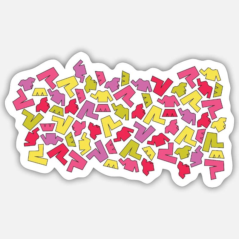 Cool clothing pattern  - Sticker size S (10 x 10 cm) - white matte