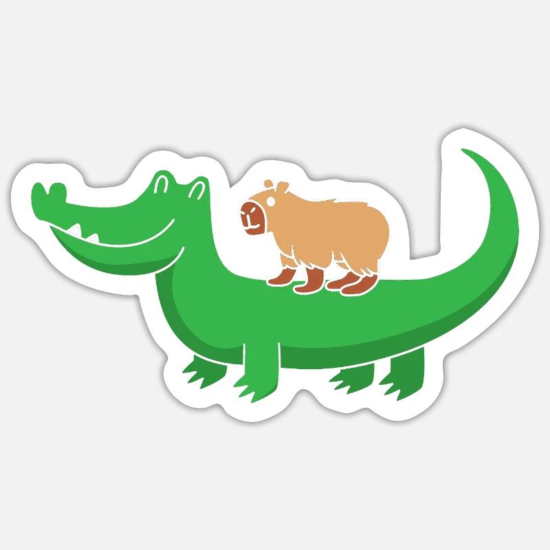 Capibara Capybara - Sticker Größe S (10 x 10 cm) - Mattweiß