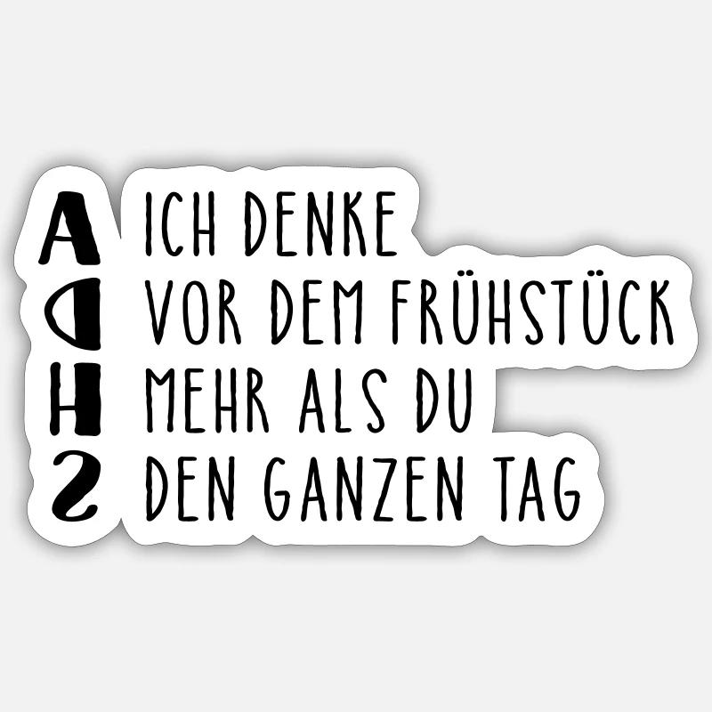 Provokanter ADHS Spruch Sticker Größe S (10 x 10 cm)