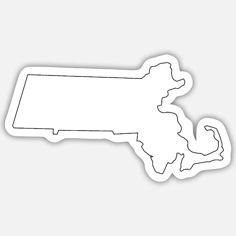 Massachusetts outline map Sticker size S (10 x 10 cm)