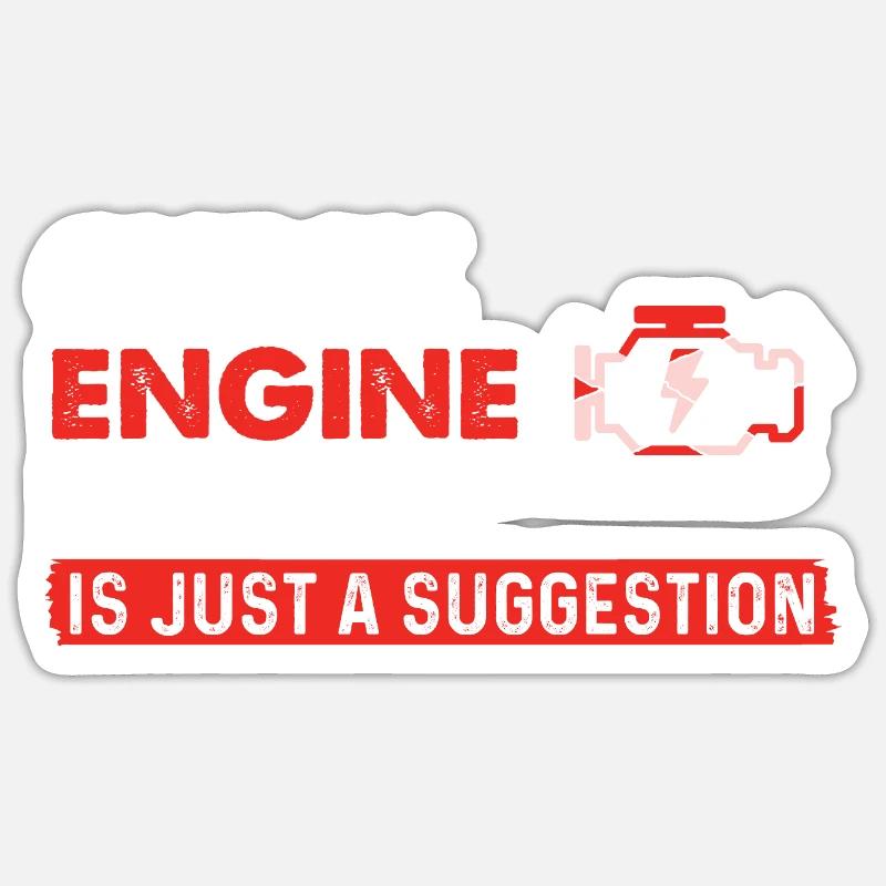 Check Engine Light Suggestion Racing Car Sticker size S (10 x 10 cm)