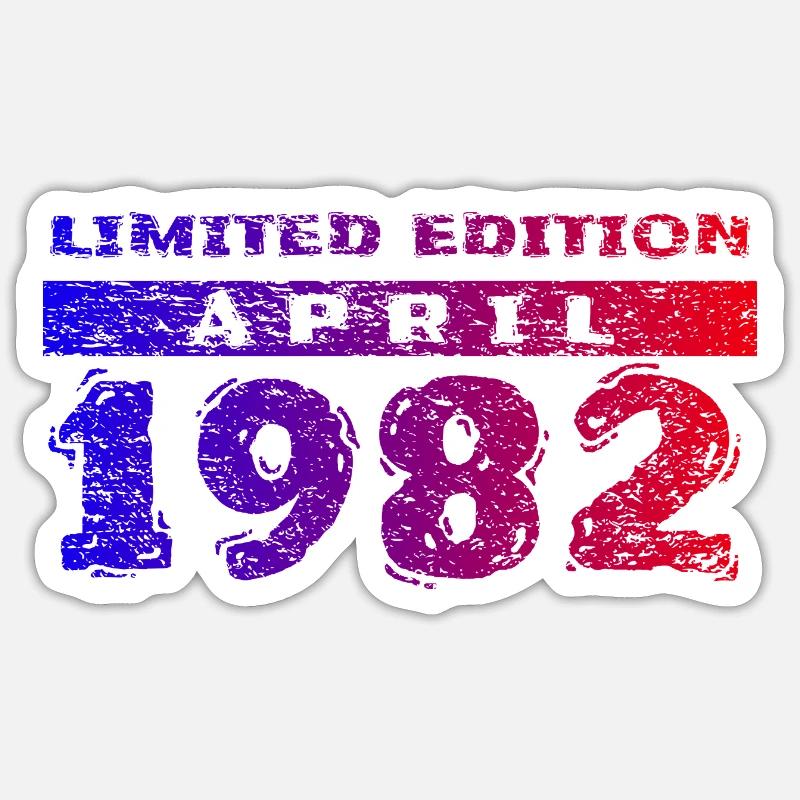 44e anniversaire Édition limitée 04/1982 - Sticker taille S (10 x 10 cm) - blanc mat