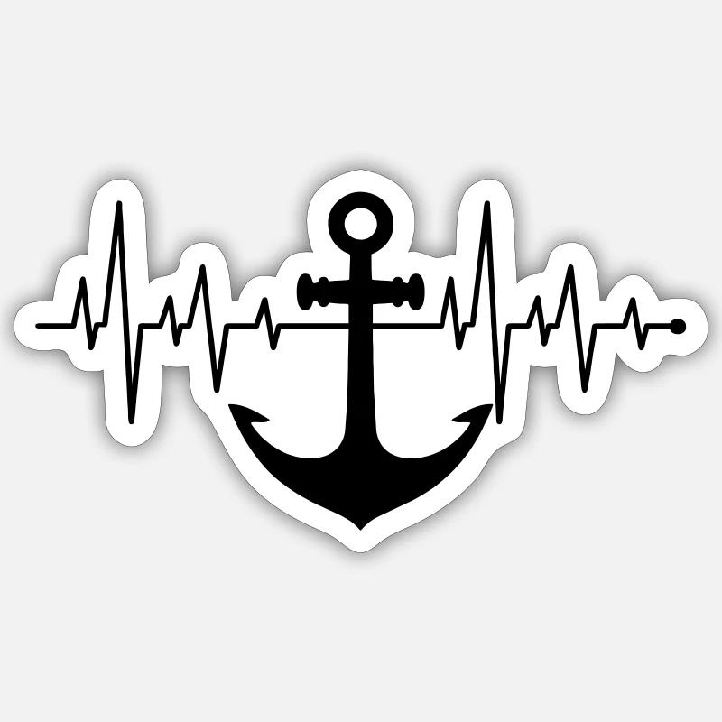 Anker  - Sticker Größe S (10 x 10 cm) - Mattweiß