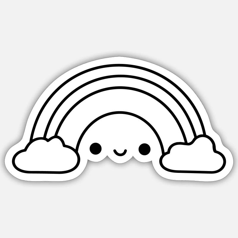 rainbow - Sticker size S (10 x 10 cm) - white matte
