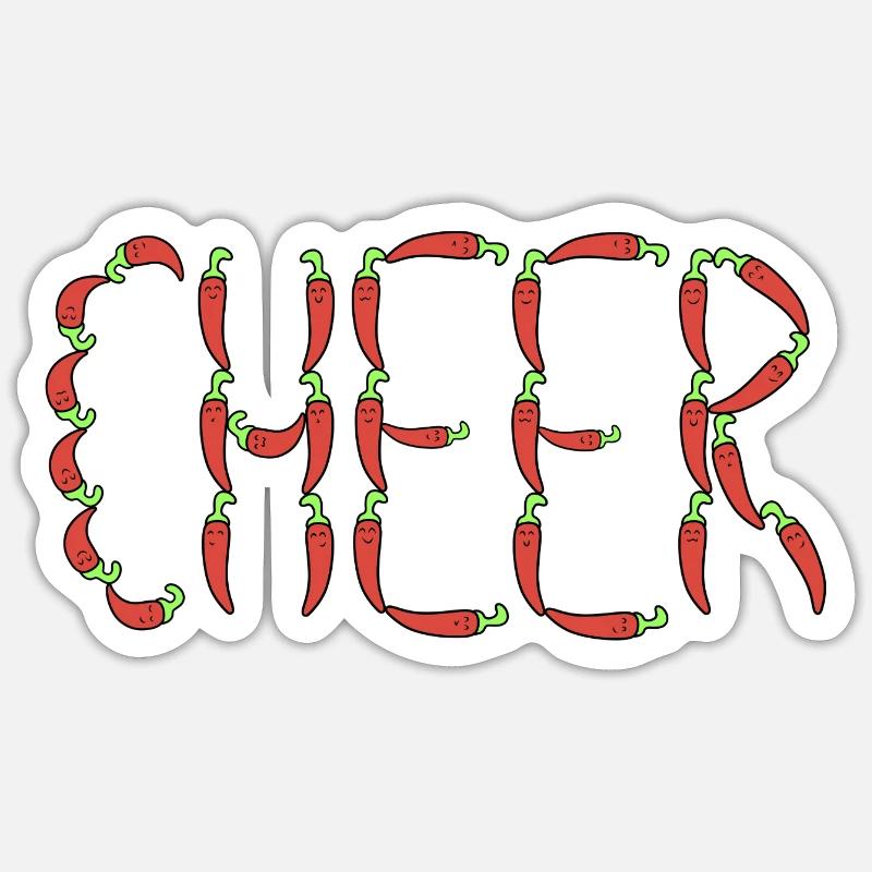 Joyeuse piment Sticker taille S (10 x 10 cm)