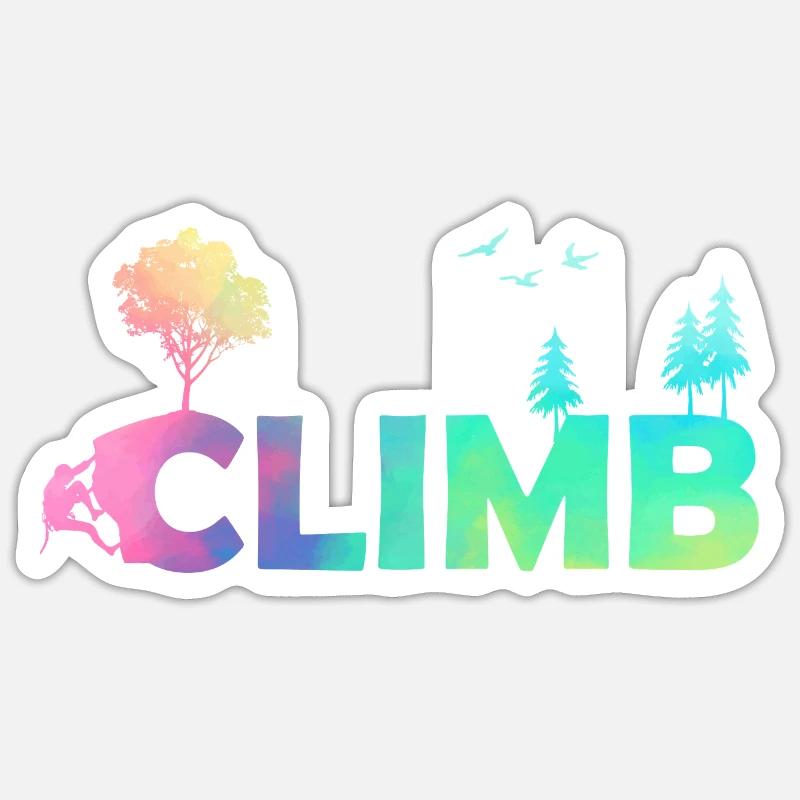 Escalade en pente Escalade nature - Sticker taille S (10 x 10 cm) - blanc mat