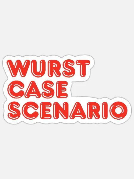Wurst-Fall-Szenario Lustiges Wurst-BBQ-Wortspiel - Sticker Größe S (10 x 10 cm) - Mattweiß