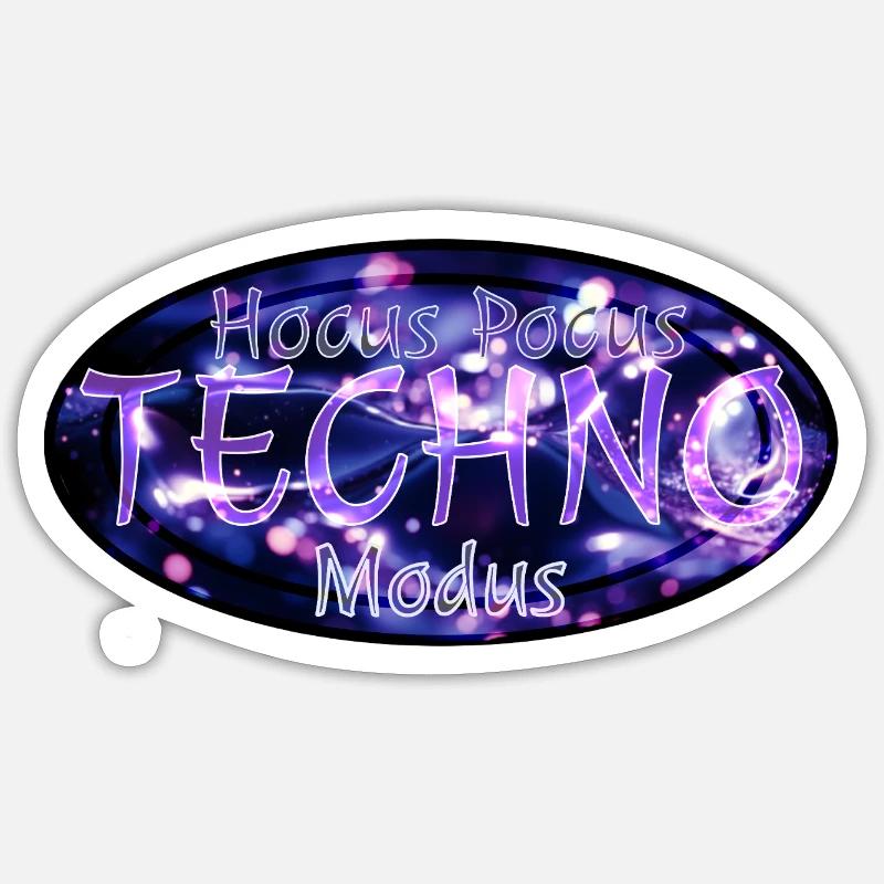 Hocus Pocus Techno Modus - Sticker Größe S (10 x 10 cm) - Mattweiß