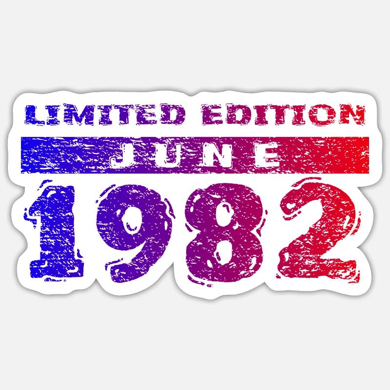 44e anniversaire Édition Limitée 06/1982 - Sticker taille S (10 x 10 cm) - blanc mat