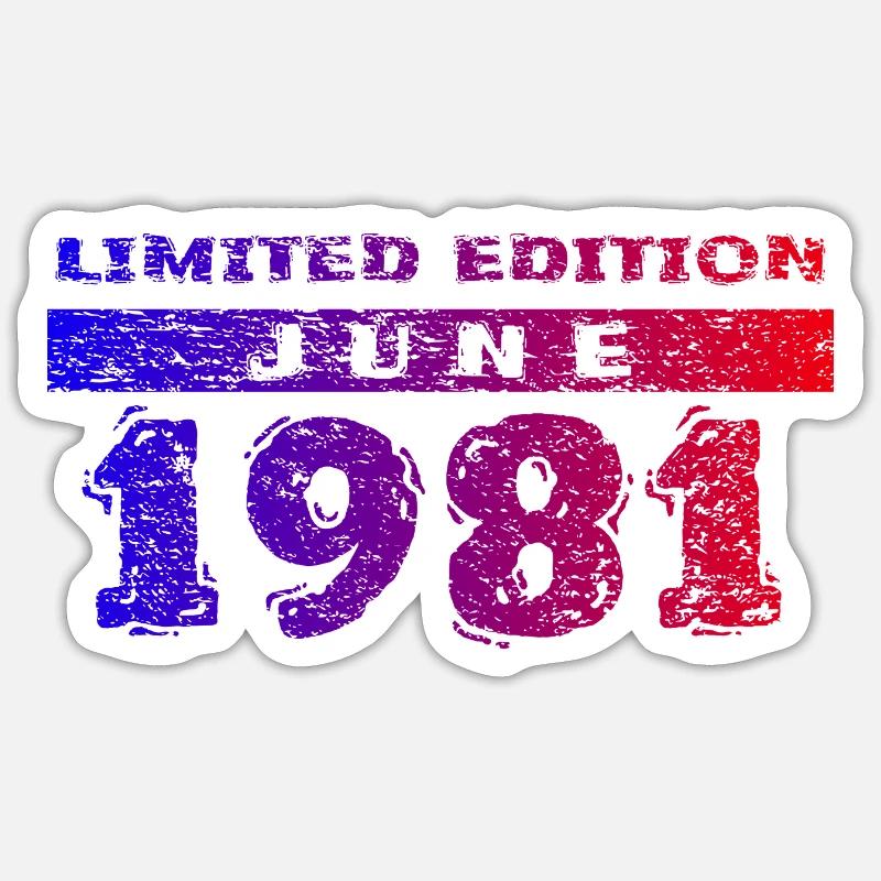 45e anniversaire Édition limitée 06/1981 - Sticker taille S (10 x 10 cm) - blanc mat