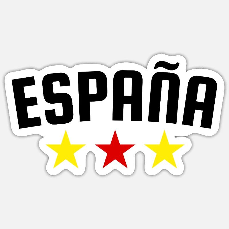Spain Three Star Design - Sticker size S (10 x 10 cm) - white matte