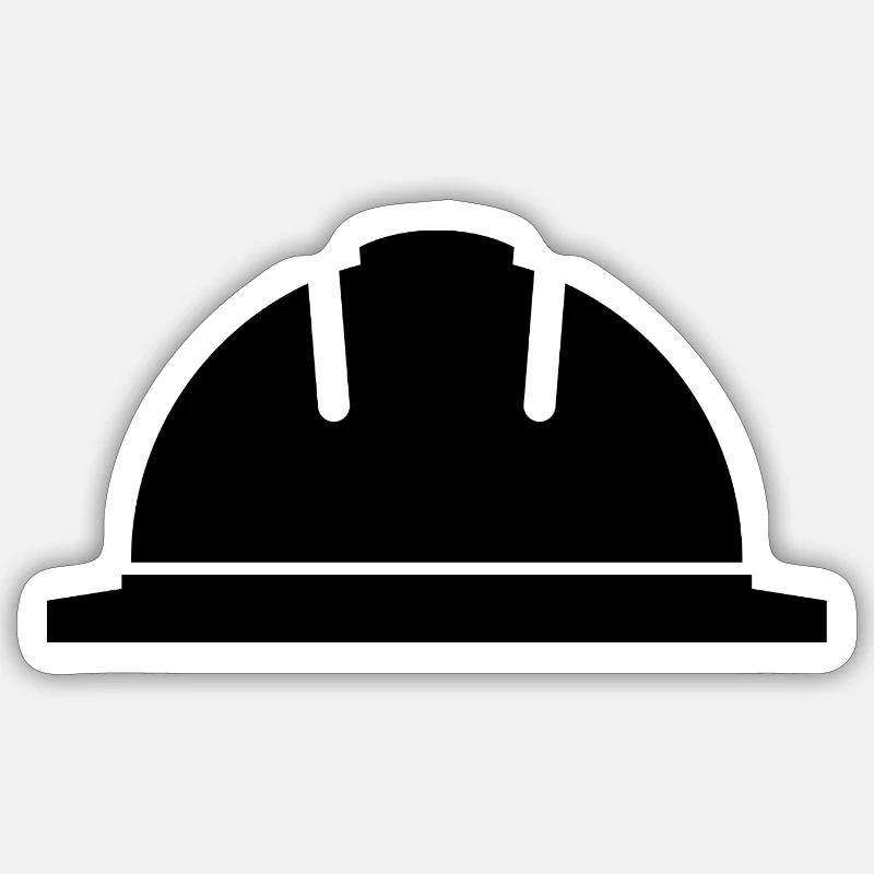 Schutzhelm - Sticker Größe S (10 x 10 cm) - Mattweiß