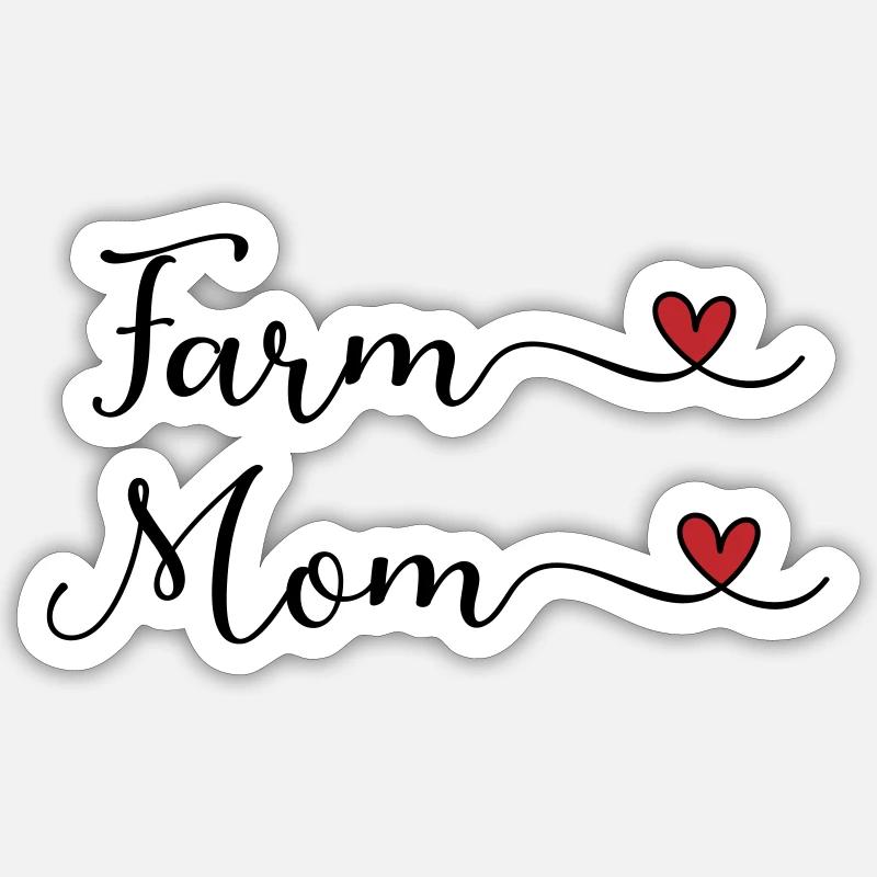 Maman de la ferme - Sticker taille S (10 x 10 cm) - blanc mat