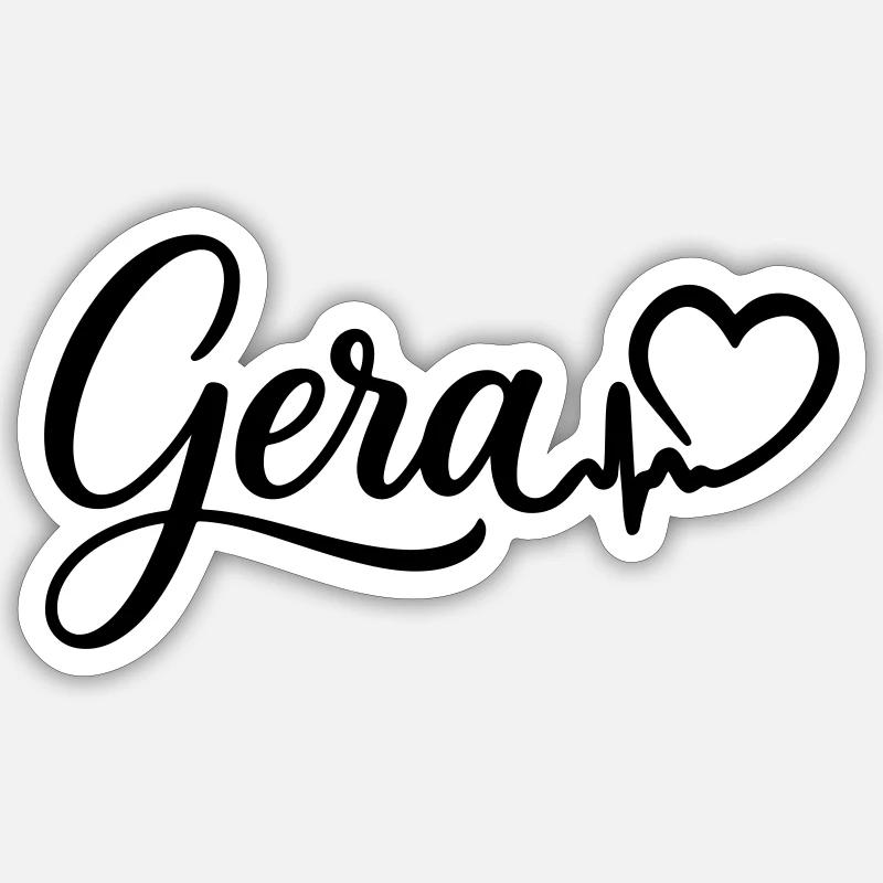 Gera Heartbeat - Sticker taille S (10 x 10 cm) - blanc mat