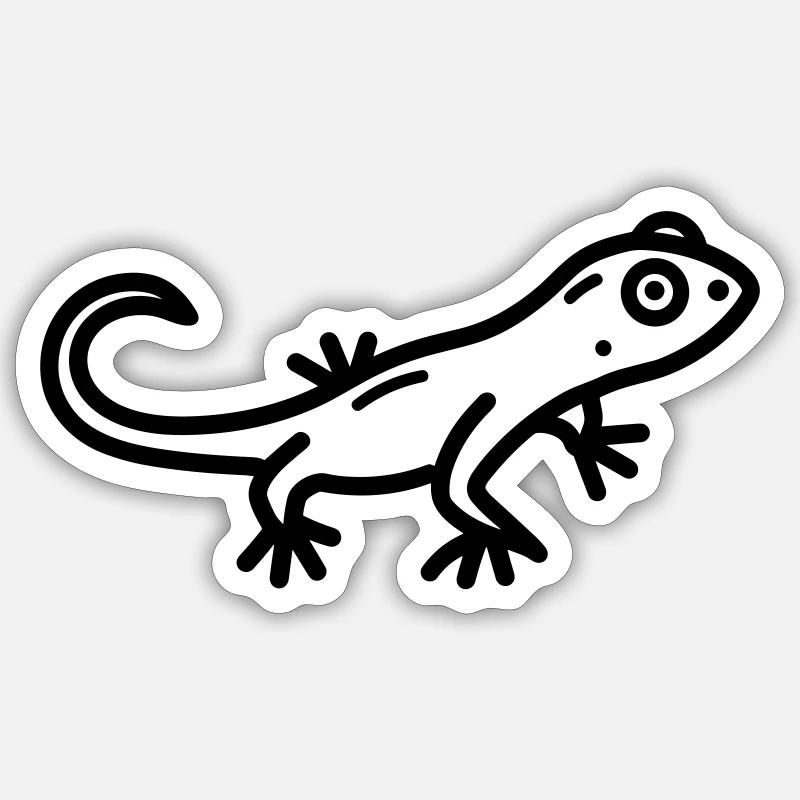Eidechse - Sticker Größe S (10 x 10 cm) - Mattweiß